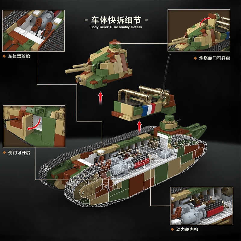 Francuski czołg Char 2c Super  – Lego Compatible Military Tank recenzja i cena